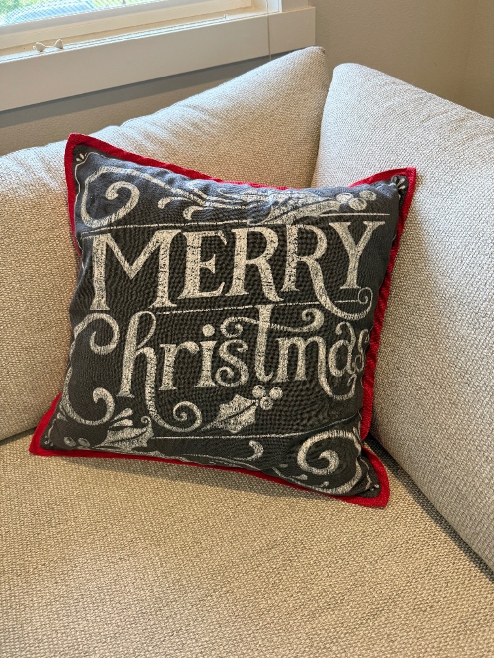 Pottery-barn Pillow Cover Merry Christmas Chalkboard